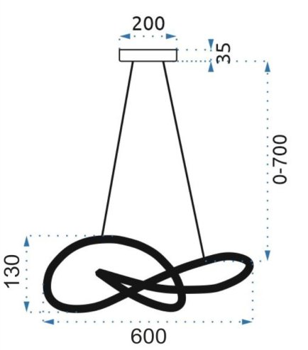 Pendant LED Lamp TOOLIGHT APP815-CP Modern NODE Gold + remote control 1-light point 70 W 60x60x13cm