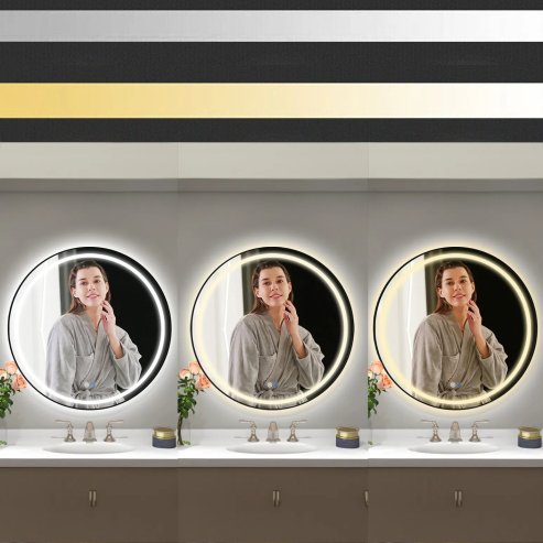 Bathroom LED Mirror REA MMJ 50cm Black