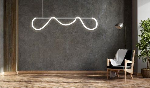 Pendant LED Lamp TOOLIGHT APP855-CP LONG Chrome 1-light point 60W 120x26cm