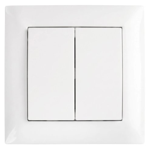 Toolight Double Switch With Frame Oste Jnh007-w White