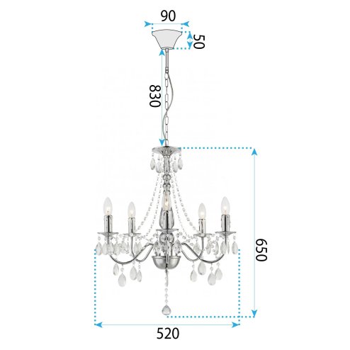PENDANT CEILING LAMP TOOLIGHT EBT014-5CP CHROME