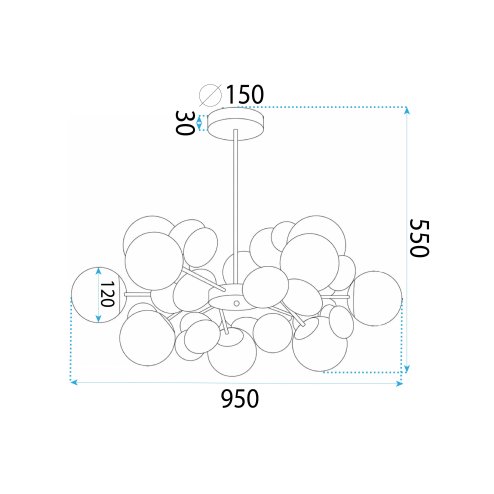CEILING LAMP CHANDELIER TOOLIGHT APP1565-12 GOLD