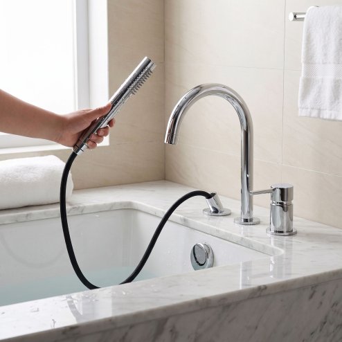 Rea 3-Hole Bathtub Faucet Lungo Chrome 23,5X6,5X27,5Cm
