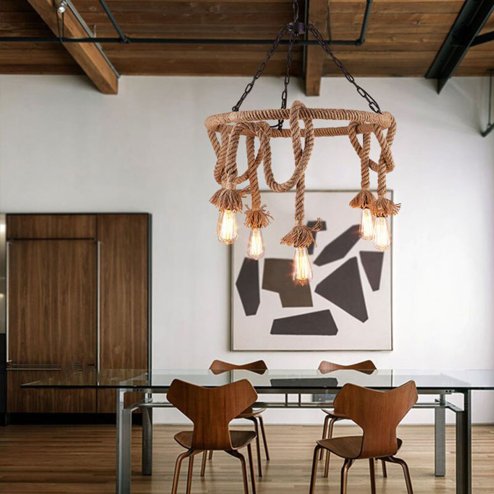 Pendant Lamp TOOLIGHT APP677-5CP Rope 5 5-light points E27 60x60x100cm