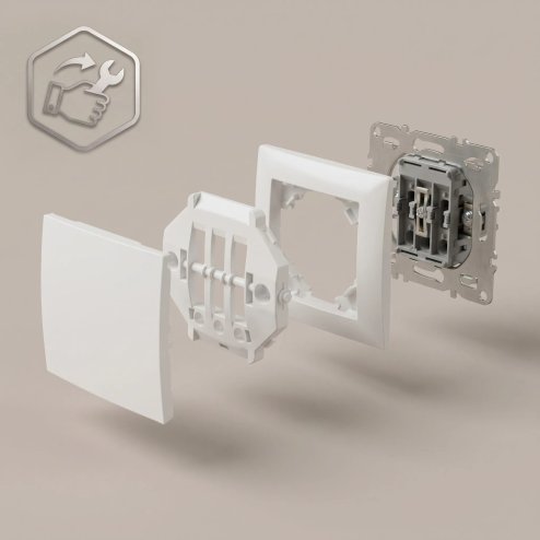 Toolight Single Switch With Frame Oste Jnh006-w White