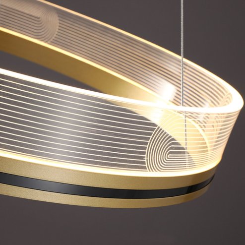 Pendant LED Lamp TOOLIGHT APP1189-CP 40cm Gold Metal Plastic 32W