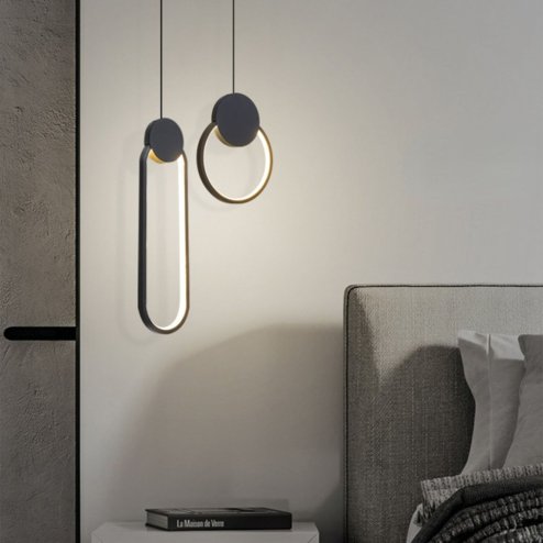 Pendant LED Lamp TOOLIGHT APP851-CP Black Metal Plastic 24W