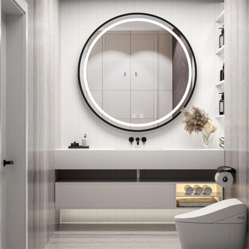Bathroom LED Mirror REA MMJ 50cm Black