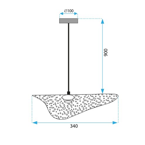 Pendant Lamp TOOLIGHT APP1467-1CP Black/OR E27