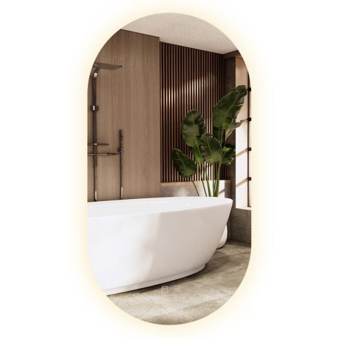 Bathroom LED Mirror REA EGG 50x90 cm