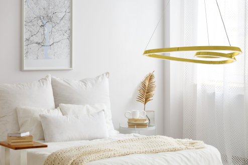 Pendant LED Lamp TOOLIGHT APP797-CP LOOP Gold + remote control 1-light point 70W 61,5x63cm