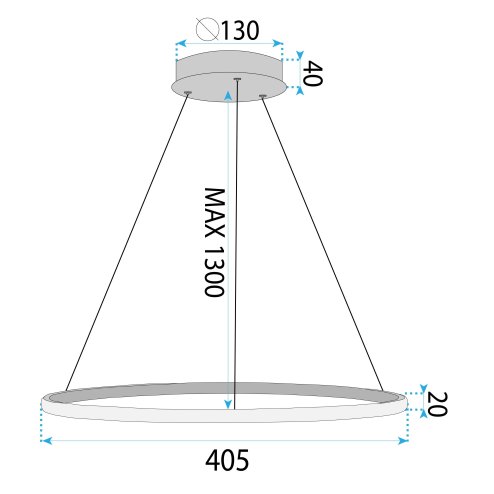 PENDANT LAMP TOOLIGHT LHJ001-CP 40 CM GOLD 30 GOLD