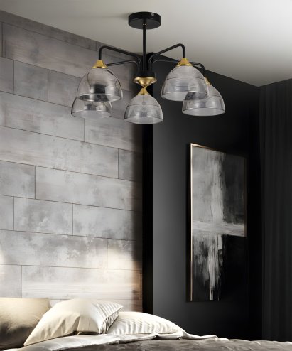 CEILING LAMP CHANDELIER TOOLIGHT G085-5C BLACK GREY