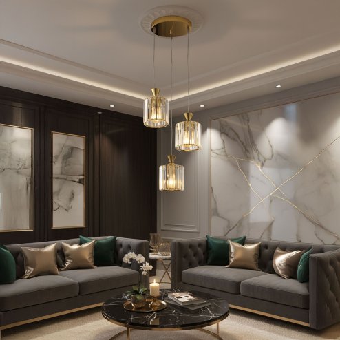 PENDANT CEILING LAMP TOOLIGHT EBT026-3CP GOLD