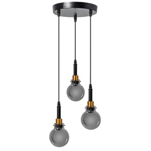 Pendant Lamp TOOLIGHT APP1125 Balls Metal - Glass Black - Gold E14 1-light point