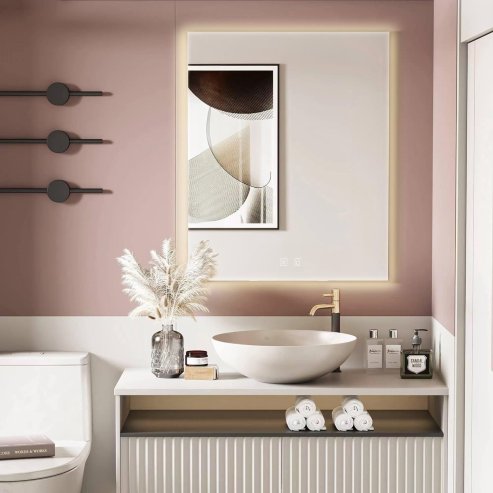 Bathroom LED Mirror REA SQR 50x100cm
