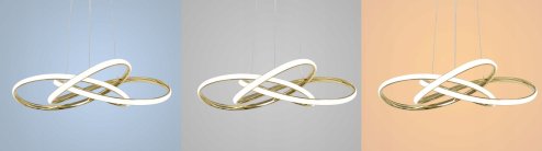 Pendant LED Lamp TOOLIGHT APP794-CP Modern Gold + remote control 3-light points 70W 54x54x26-89cm