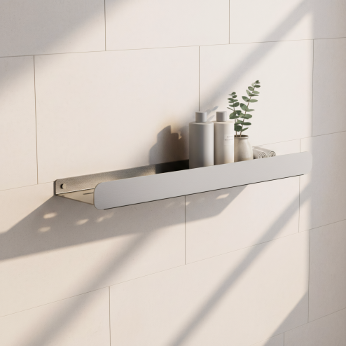 BATHROOM SHELF REA SF03-450 45CM BRUSH STEEL
