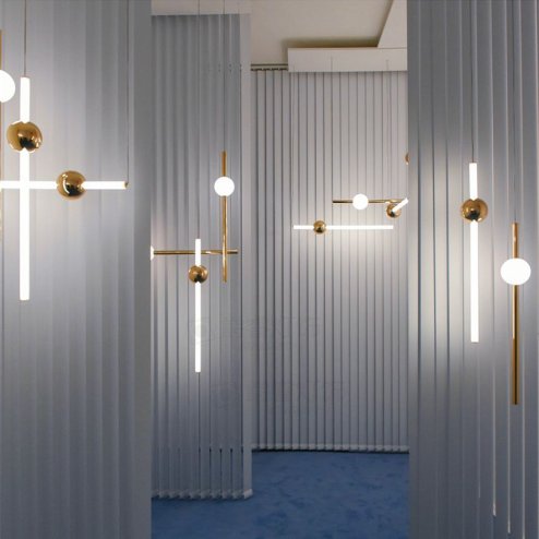Pendant LED Lamp TOOLIGHT APP476-CP LONG White Gold 1-light point 12W 10x10x59-119cm