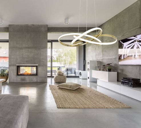 Pendant LED Lamp TOOLIGHT APP815-CP Modern NODE Gold + remote control 1-light point 70 W 60x60x13cm