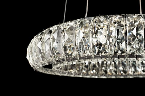 Pendant LED Lamp TOOLIGHT APP1040-CP Cristal + remote control Round 2-light points 40W 39x39x6,5-85cm