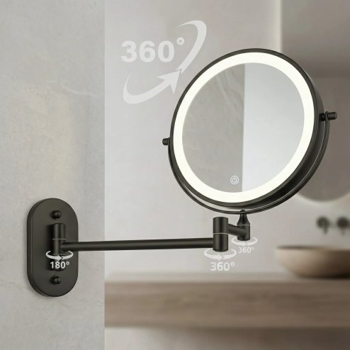 MIRROR REA GLOW BLACK LED