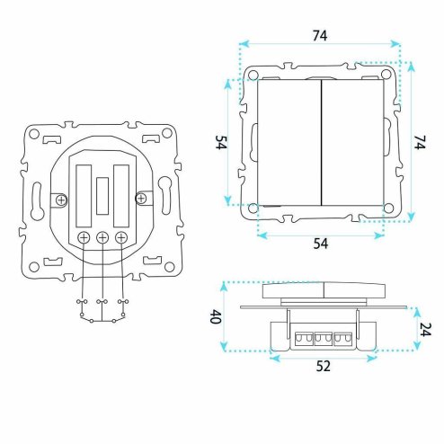 Toolight Double Switch Oste Jnh007-w Black