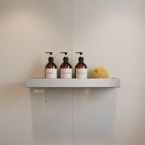 BATHROOM SHELF REA SF04-600 60CM BRUSH STEEL