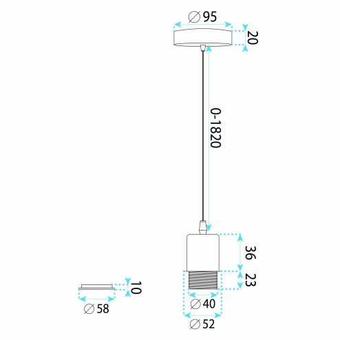 EXTENSION CABLE FOR LAMPS APP1955-2-W