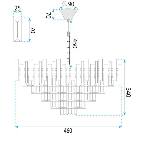 CEILING LAMP CHANDELIER TOOLIGHT G051-CP CHROME