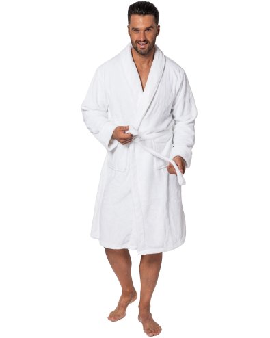 Bathrobe MEN King White collar S/M