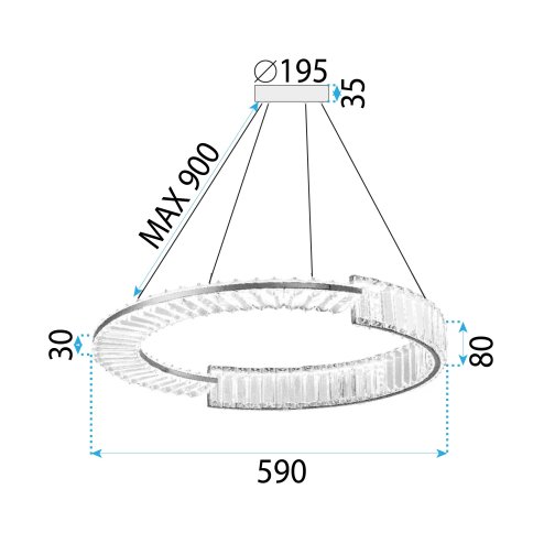 CEILING LAMP CHANDELIER TOOLIGHT LED APP1529-CP60 CHROME