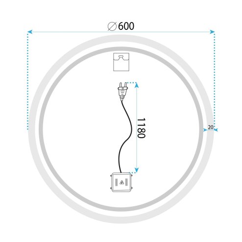 MIRROR LED BLUETOOTH FFJ 60CM