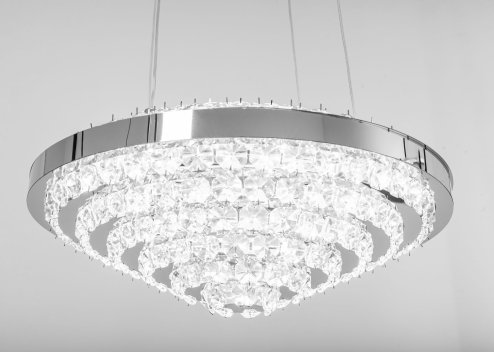 Pendant LED Lamp TOOLIGHT APP774-1CP Cristal + remote control 1-light point 38x38x19-90cm