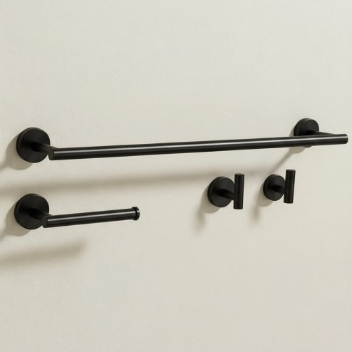 BATHROOM HOOK SET REA ARI BLACK 4 PIECES