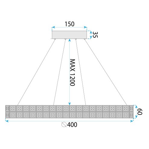 CEILING LAMP CHANDELIER TOOLIGHT LED MS004-CP CHROME