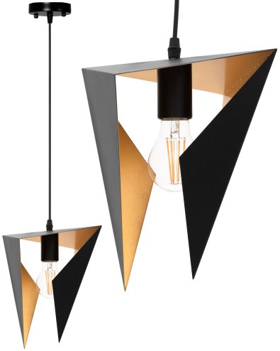 Pendant Lamp TOOLIGHT APP253-1CP Geometric Triangle Black 1-light point E27 17,5x17,5x25cm
