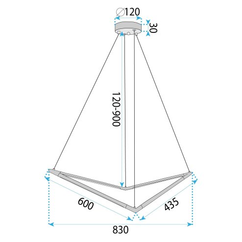 CEILING LAMP CHANDELIER TOOLIGHT APP1776-CP BRUSH GOLD LED