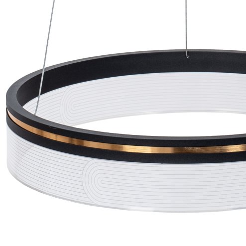 Pendant LED Lamp TOOLIGHT APP1191-CP 40cm Black Plastic 32W + remote control