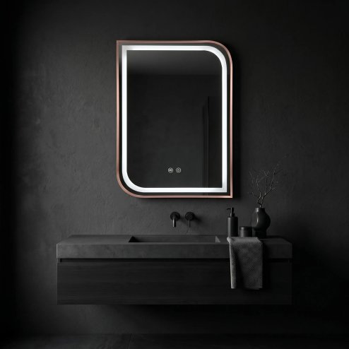 Mirror Rea Zone 70X50 Led Brush Rose Gold