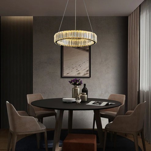 Pendant LED Lamp TOOLIGHT APP982-CP Cristal Round 2-light points 24W 40x40x8-98cm