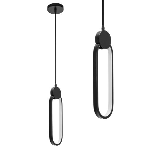 Pendant LED Lamp TOOLIGHT APP851-CP Black Metal Plastic 24W
