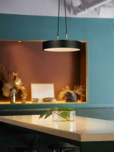 LAMP APP947-1CP ROUND BLACK 30cm