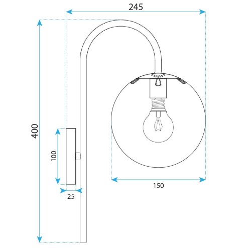 WALL LAMP TOOLIGHT G092-1W CHROME WHITE