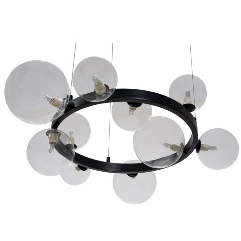 Pendant Lamp TOOLIGHT APP1159-10CP Black Metal Glass Balls G9 10-light points