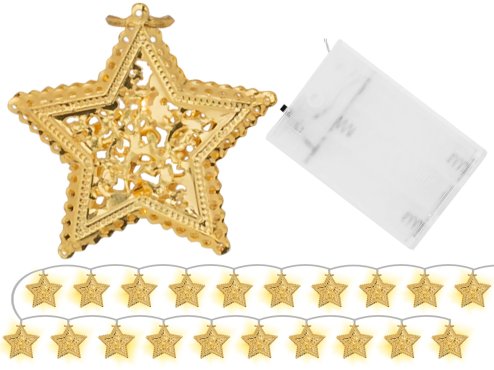 Christmas tree lights Garland LED Gold Stars