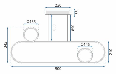 Pendant LED Lamp TOOLIGHT APP810-CP Chrome + remote control 1-light point 40 W 34,5x90x106cm