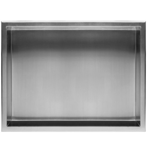 Built-in Stainless Steel Bathroom Shelf 30X45 Brushed Steel