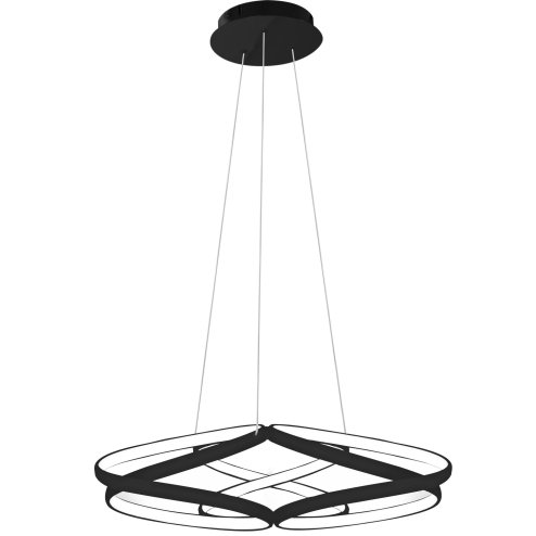 Pendant LED Lamp TOOLIGHT APP793-CP Modern Black + remote control 3-light points 70W 54x54x26-89cm