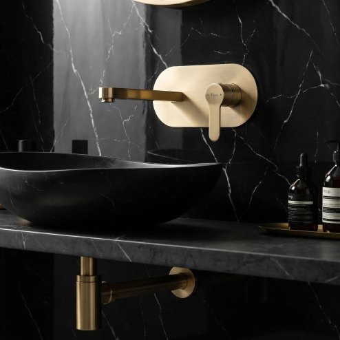 Concealed Washbasin Tap Rea Arcos Brush Gold